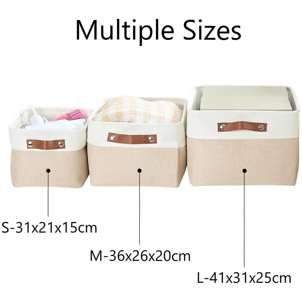 Foldable storage box Khaki White mangata - Image 11