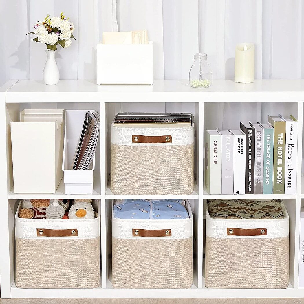 Foldable storage box Khaki White mangata - Image 12