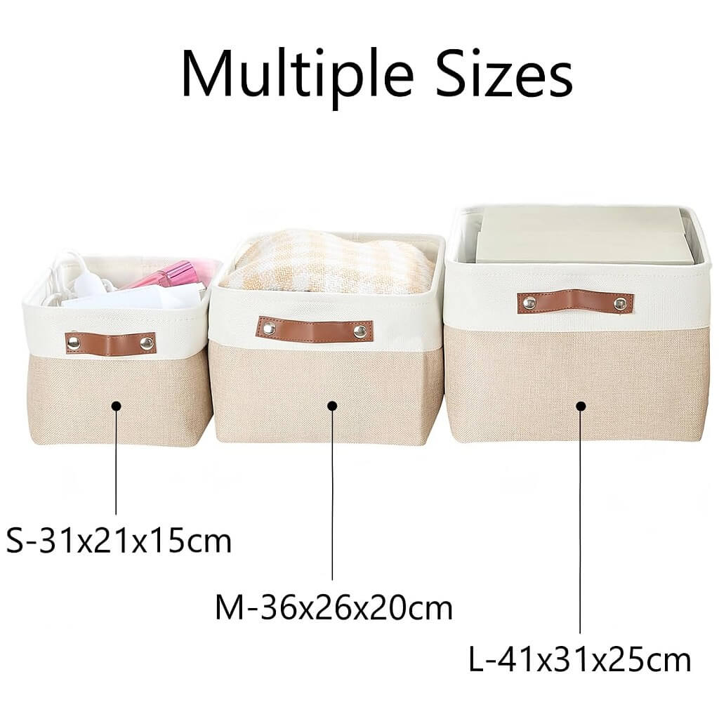 Foldable storage box Khaki White mangata - Image 4