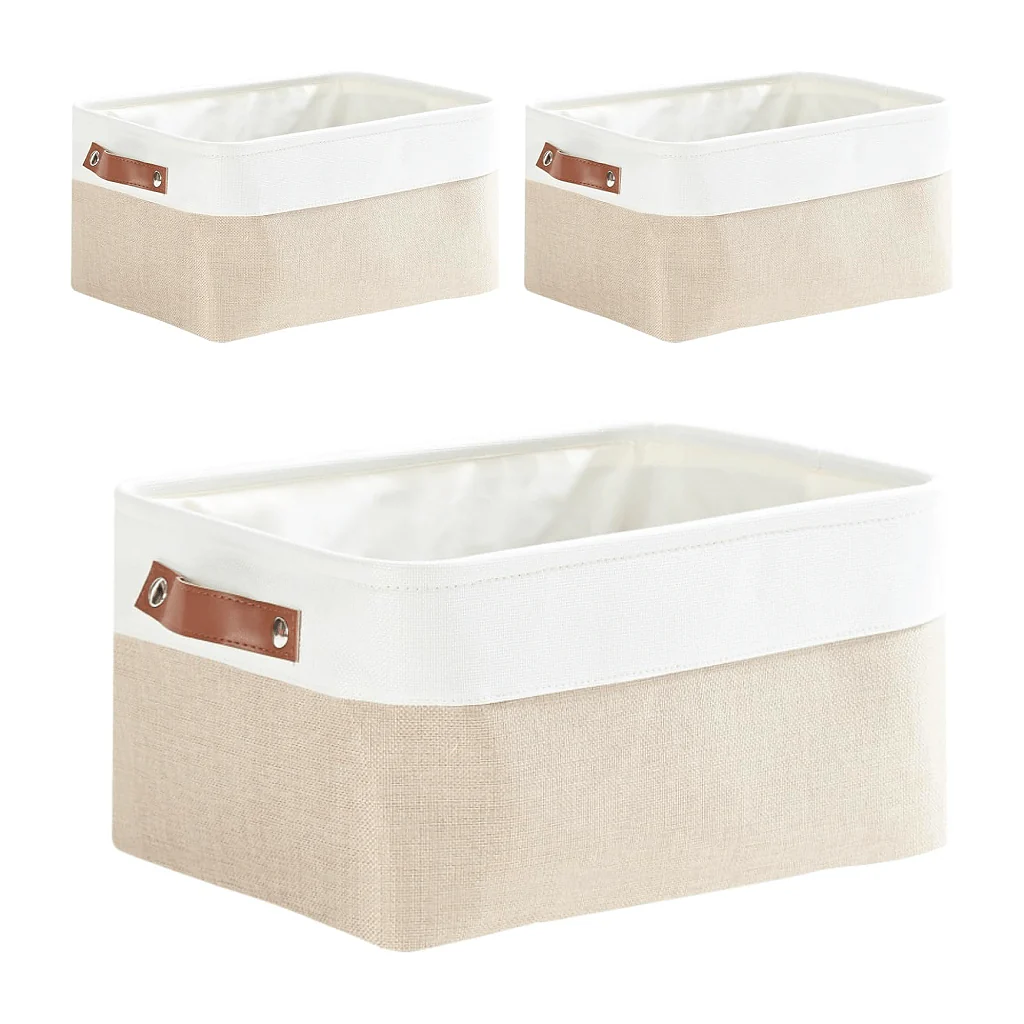 Foldable storage box Khaki White mangata - Image 8