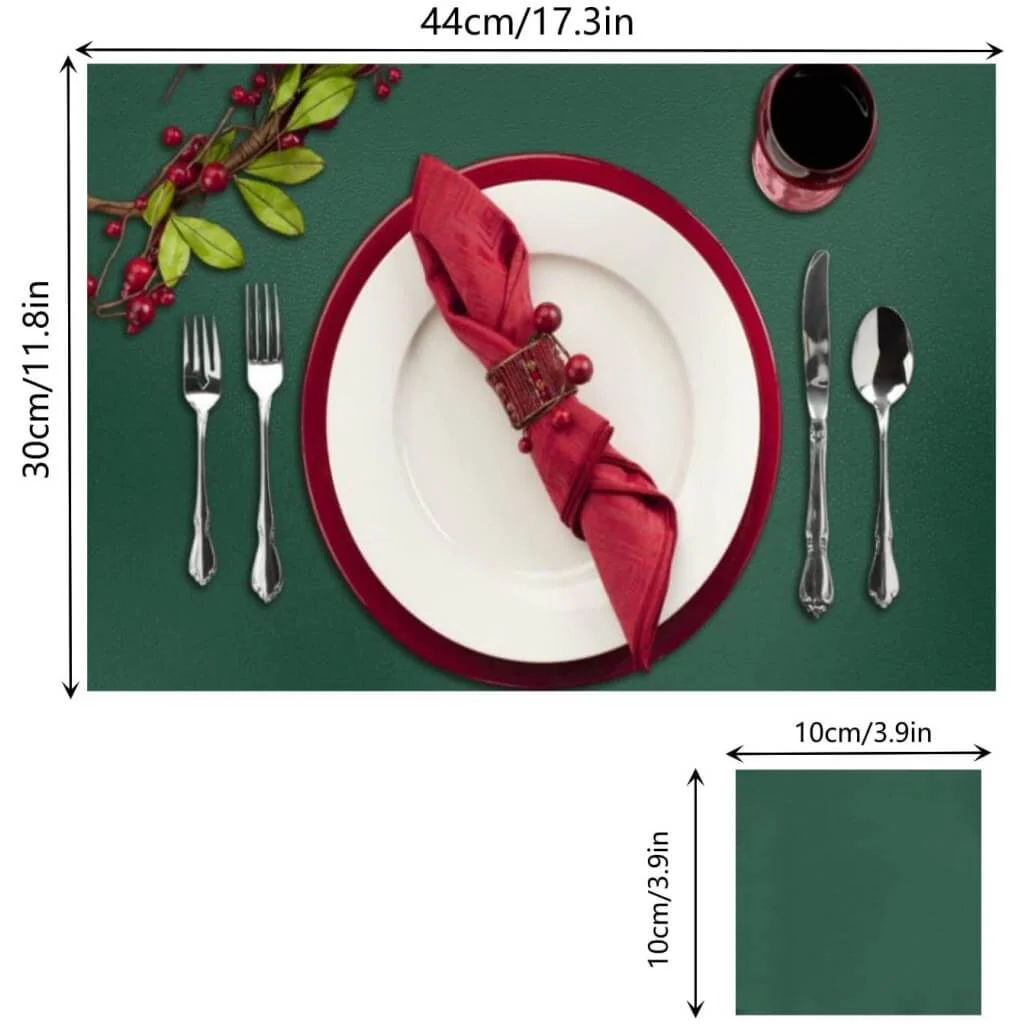 Green Faux Leather Place Mat for Kitchen Tables Mangata - Image 4