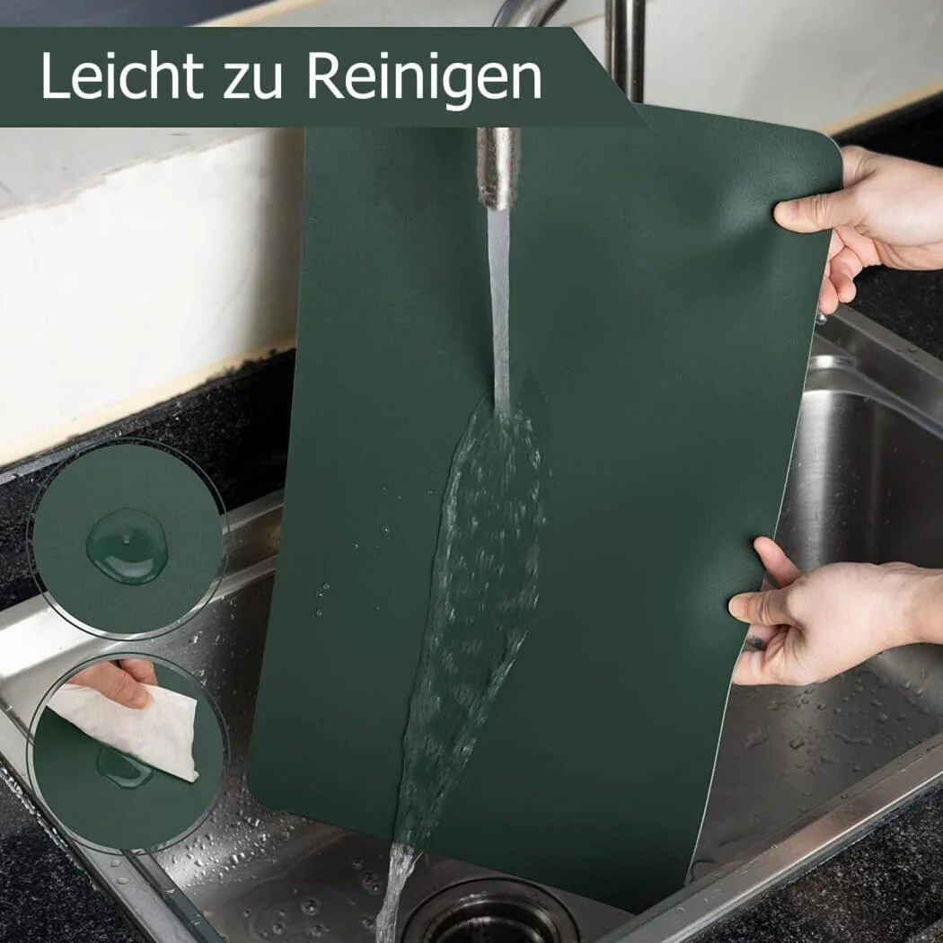 Green Faux Leather Place Mat for Kitchen Tables Mangata - Image 5