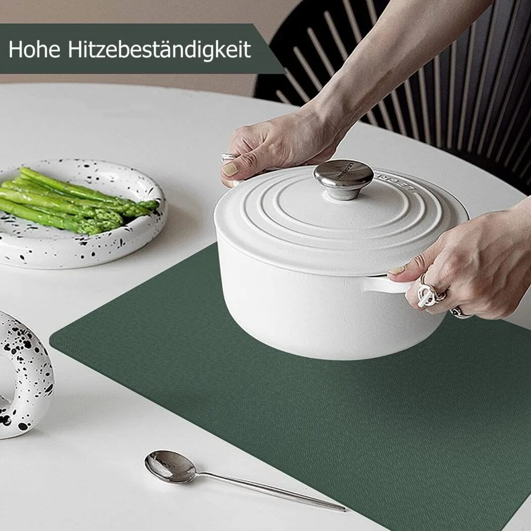 Green Faux Leather Place Mat for Kitchen Tables Mangata - Image 7
