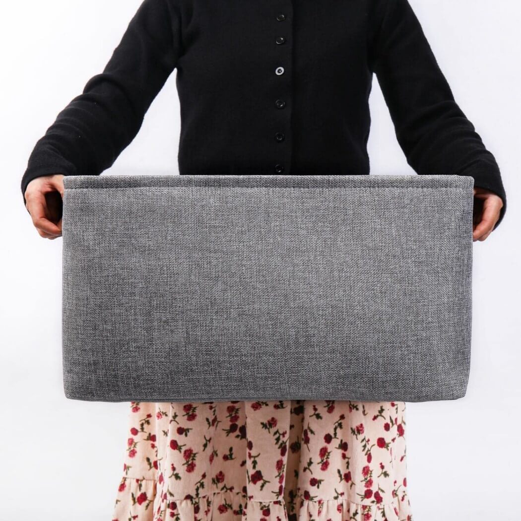 Grey Storage Basket with Leather Handle - Image 68