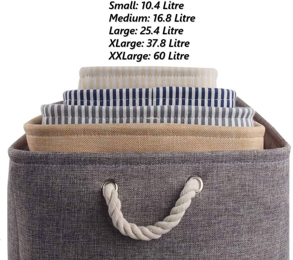 Grey Storage Basket with Leather Handle - Image 73