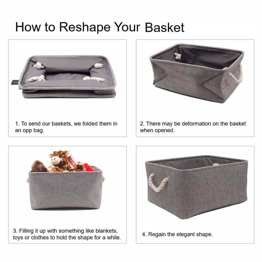 Grey Storage Basket with Leather Handle - Image 75