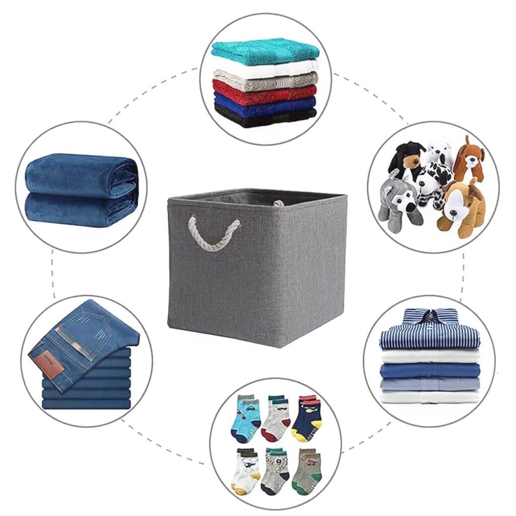 Grey Storage Baskets with rope handles - Image 14