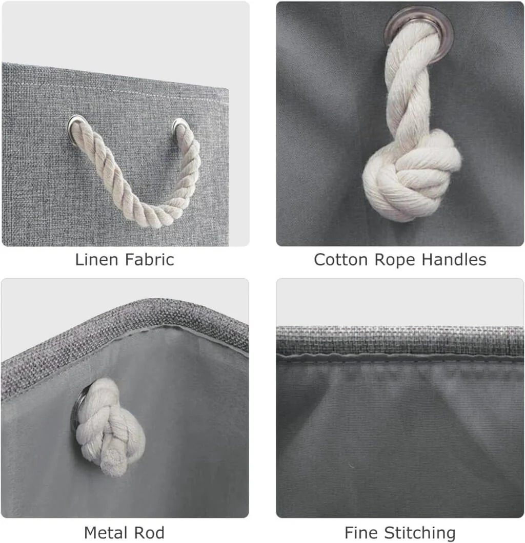 Grey Storage Baskets with rope handles - Image 42