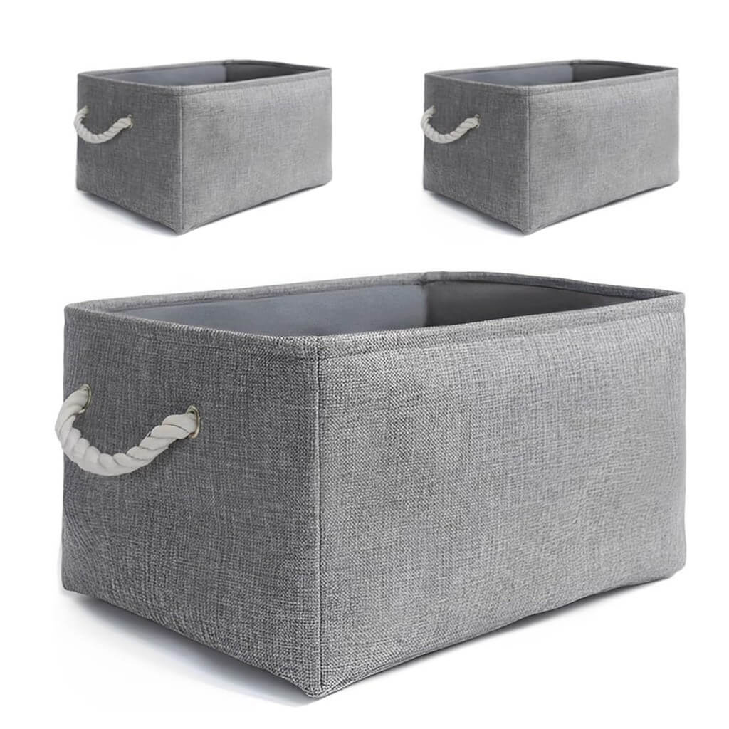 Grey Storage Baskets with rope handles - Image 43