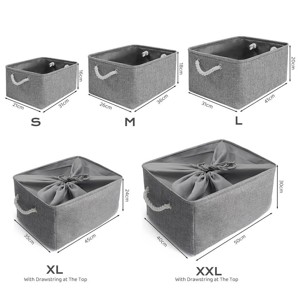 Grey Storage Baskets with rope handles - Image 52