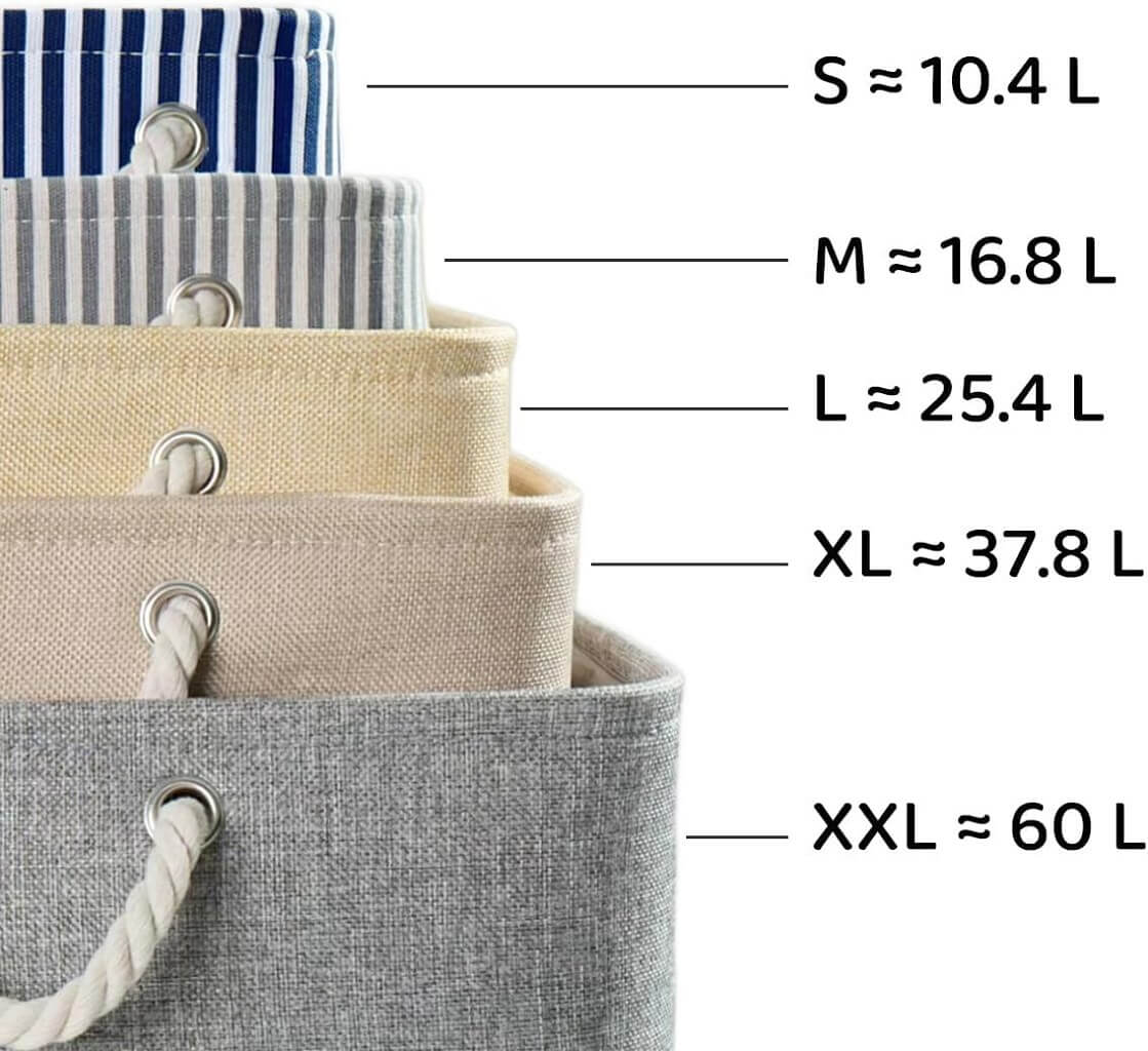 Grey Storage Baskets with rope handles - Image 60