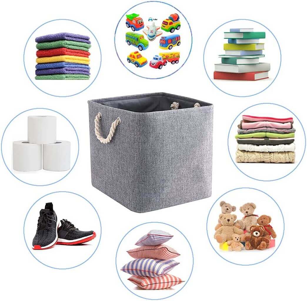 Grey Storage Baskets with rope handles - Image 85