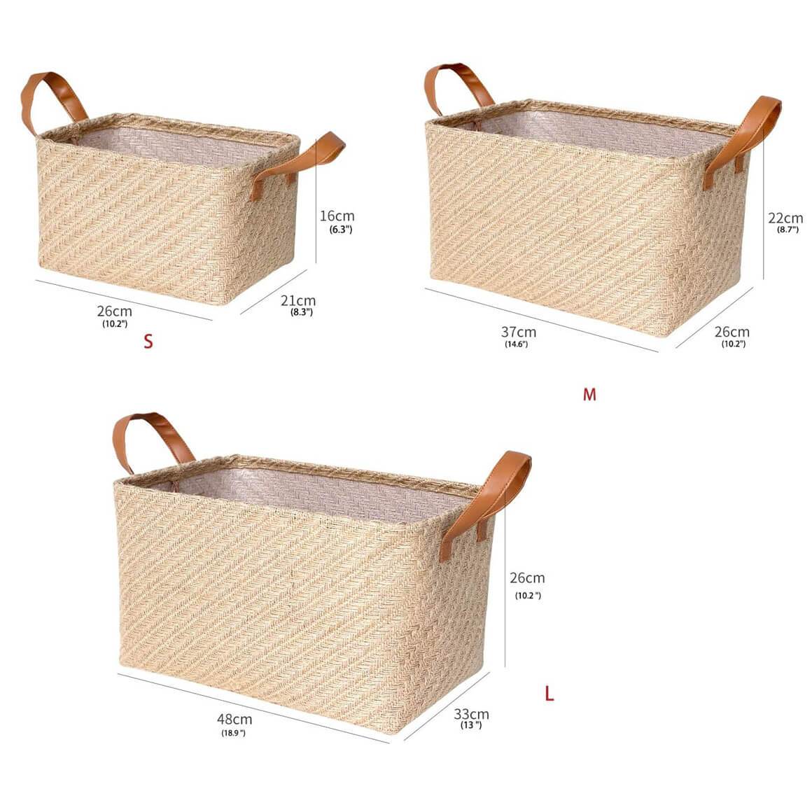 Jute Storage Baskets Beige - Image 3