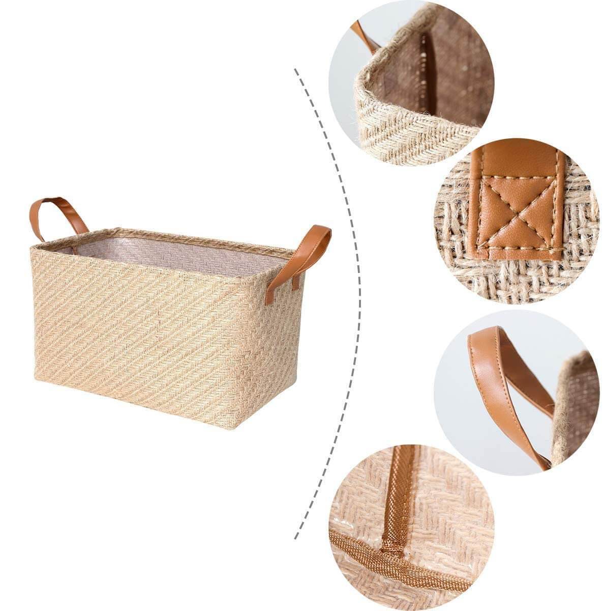 Jute Storage Baskets Beige - Image 4