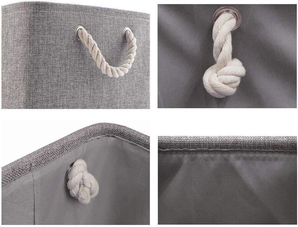 Large Grey Collapsible Storage Boxes for Towels, Toys, Clothes, 41x31x20cm, 3-Pack - Image 5