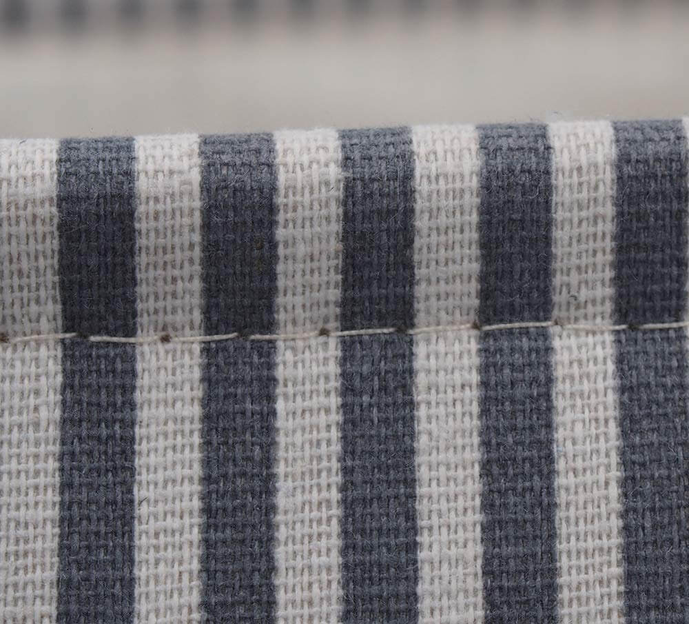 Large Grey Stripe Fabric Collapsible Baskets with Rope Handles, 3 Pack - Image 5