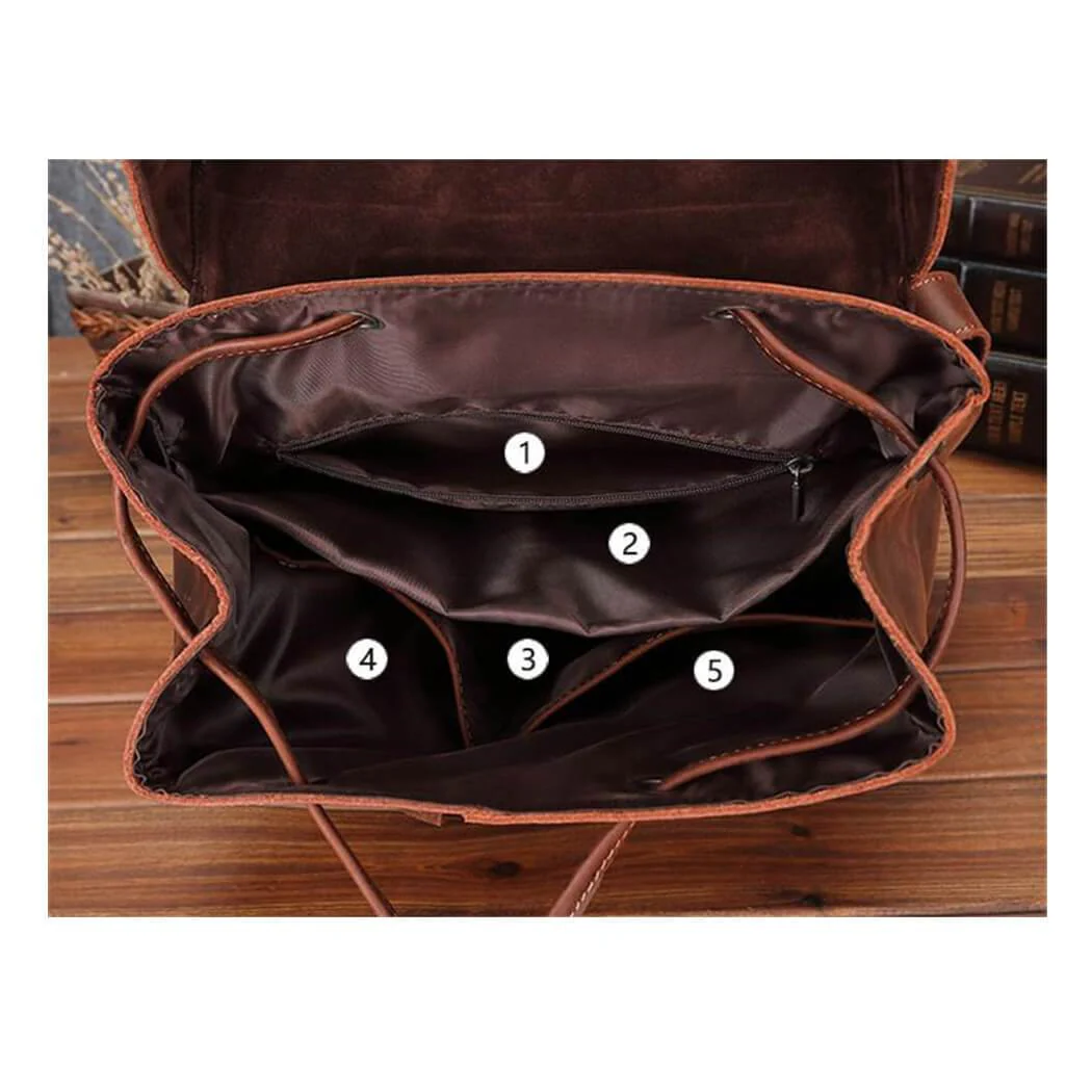 Leather Satchel Backpack Rucksack - Image 5