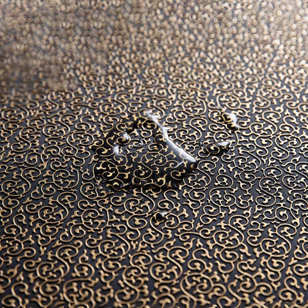 Set of 4 Embossed Pattern Leather Table Place Mats Washable Heat Resistant Non-Slip Dinner Placemats for Tables Decor (Black Gold,4 Pack) - Image 7