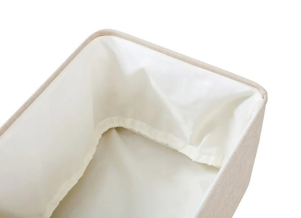 Fabric Storage Boxes Light Khaki - Image 11