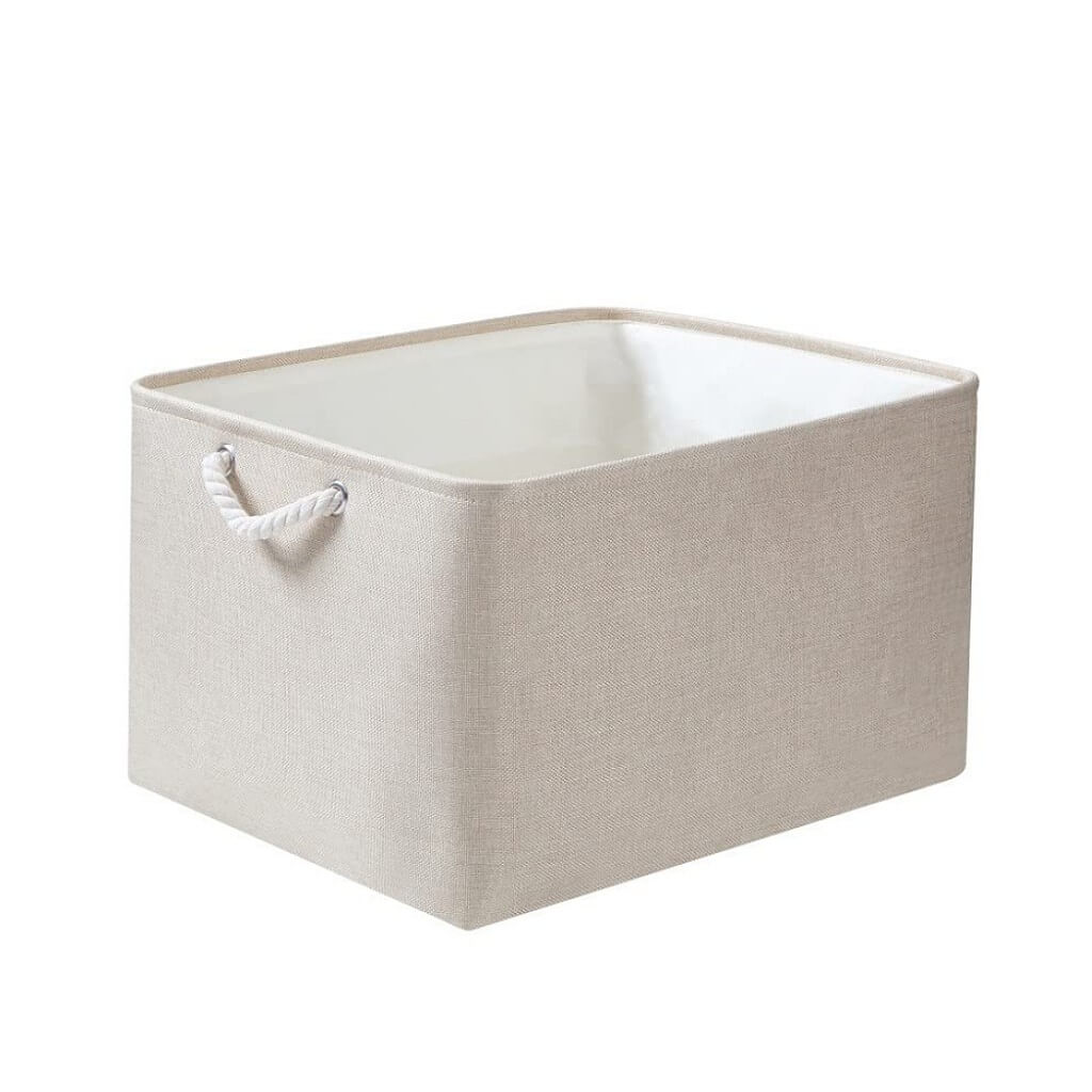 Fabric Storage Boxes Light Khaki - Image 31