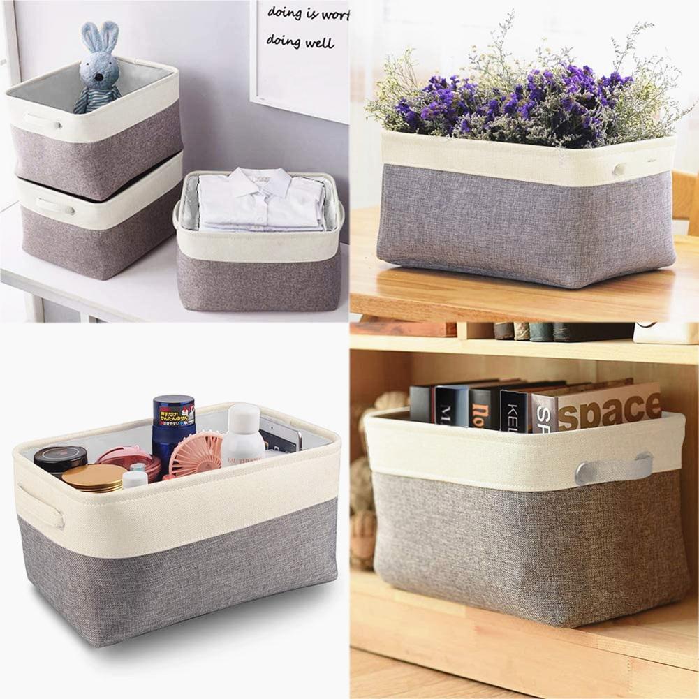6 Pack White Grey Fabric Boxes for Cupboards - Image 10