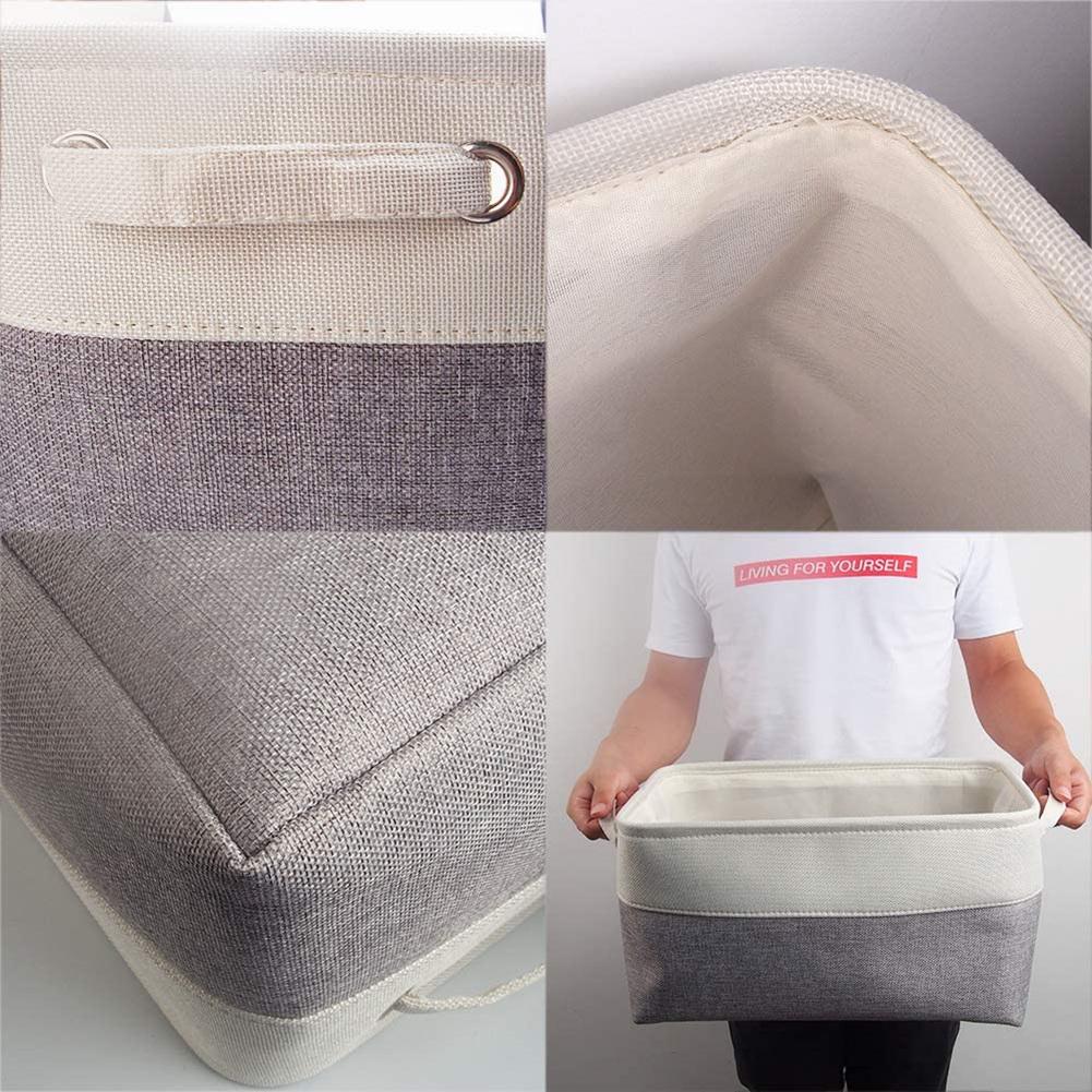 6 Pack White Grey Fabric Boxes for Cupboards - Image 11