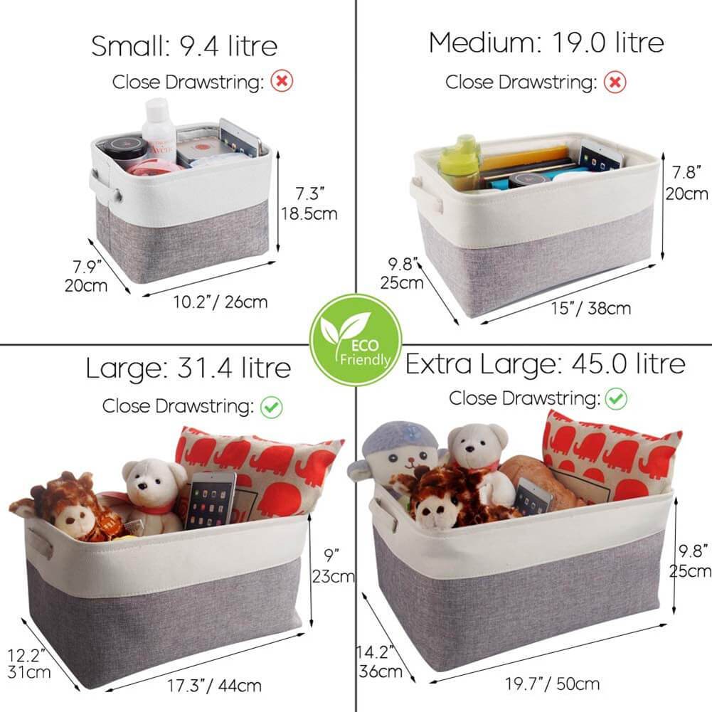 6 Pack White Grey Fabric Boxes for Cupboards - Image 16