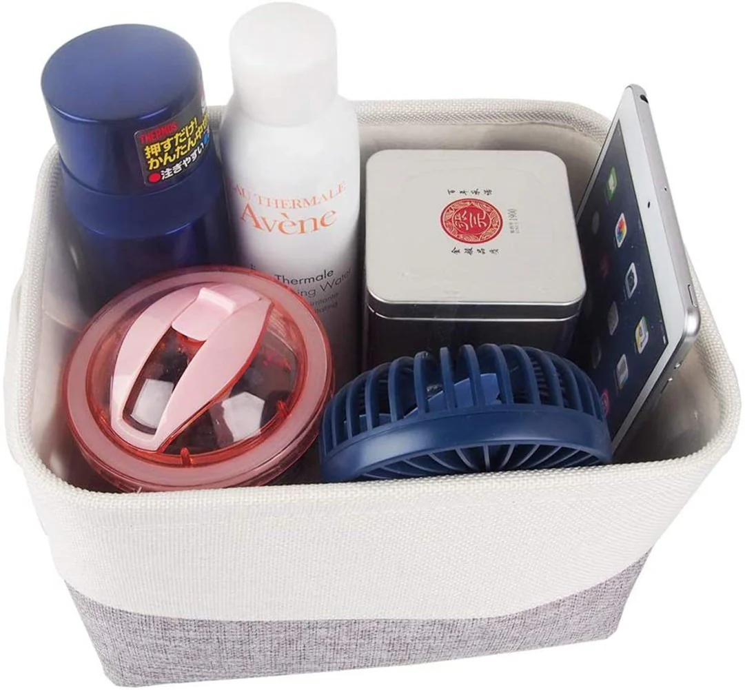 6 Pack White Grey Fabric Boxes for Cupboards - Image 5
