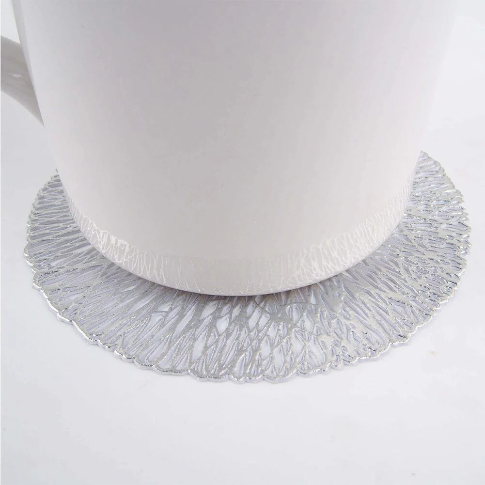 MANGATA Gold Coasters Round Set, Heat Resistant Cup Mats for Drinks Glass, Tea Cups, Coffee Mugs (Placemat Not Include/Non-Slip） - Image 2