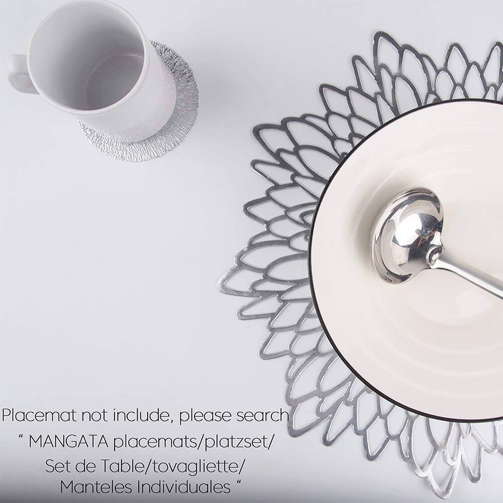 MANGATA Gold Coasters Round Set, Heat Resistant Cup Mats for Drinks Glass, Tea Cups, Coffee Mugs (Placemat Not Include/Non-Slip） - Image 6