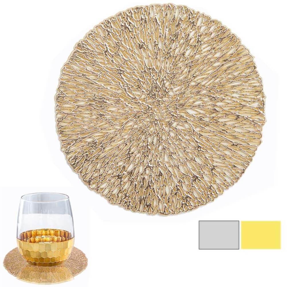 MANGATA Gold Coasters Round Set, Heat Resistant Cup Mats for Drinks Glass, Tea Cups, Coffee Mugs (Placemat Not Include/Non-Slip） - Image 7