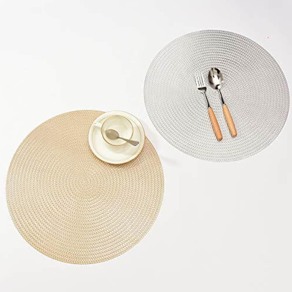 MANGATA Gold Placemats and Coaster Sets, Round PVC Placemat Washable Hollow Table Mats Set for Kitchen Dining Table - Image 11