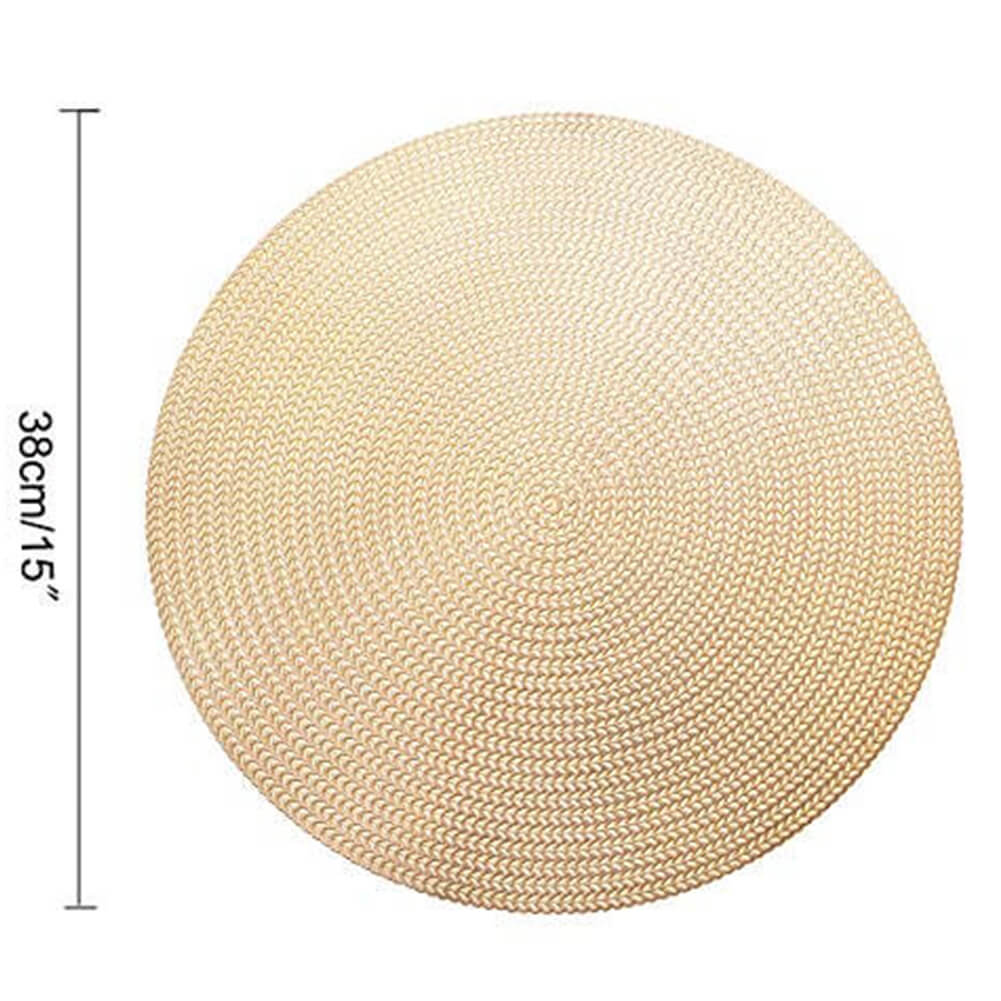MANGATA Gold Placemats and Coaster Sets, Round PVC Placemat Washable Hollow Table Mats Set for Kitchen Dining Table - Image 19