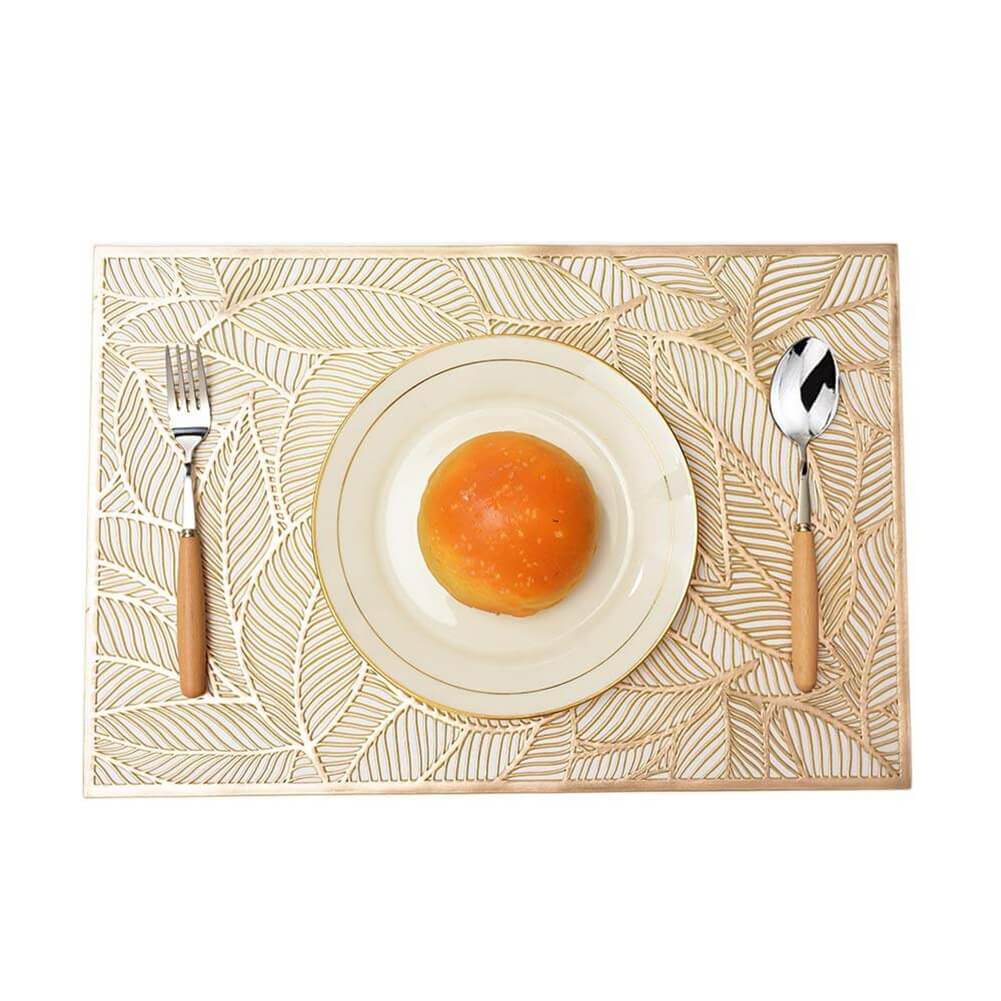 MANGATA Placemats and Coaster Sets, PVC Decorative Placemat Washable Hollow Table Mats Set for Kitchen Dining Table（Rectangle） - Image 11