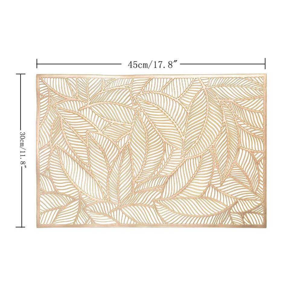 MANGATA Placemats and Coaster Sets, PVC Decorative Placemat Washable Hollow Table Mats Set for Kitchen Dining Table（Rectangle） - Image 13
