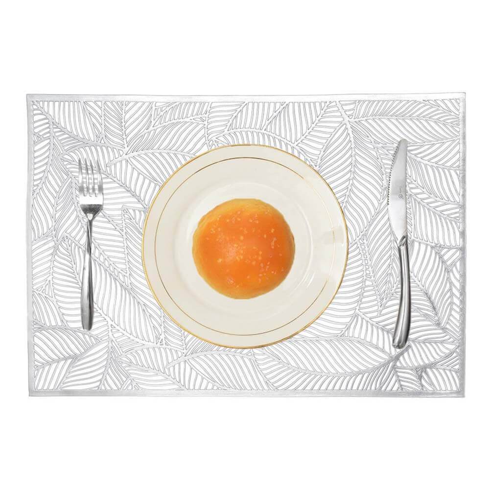 MANGATA Placemats and Coaster Sets, PVC Decorative Placemat Washable Hollow Table Mats Set for Kitchen Dining Table（Rectangle） - Image 4