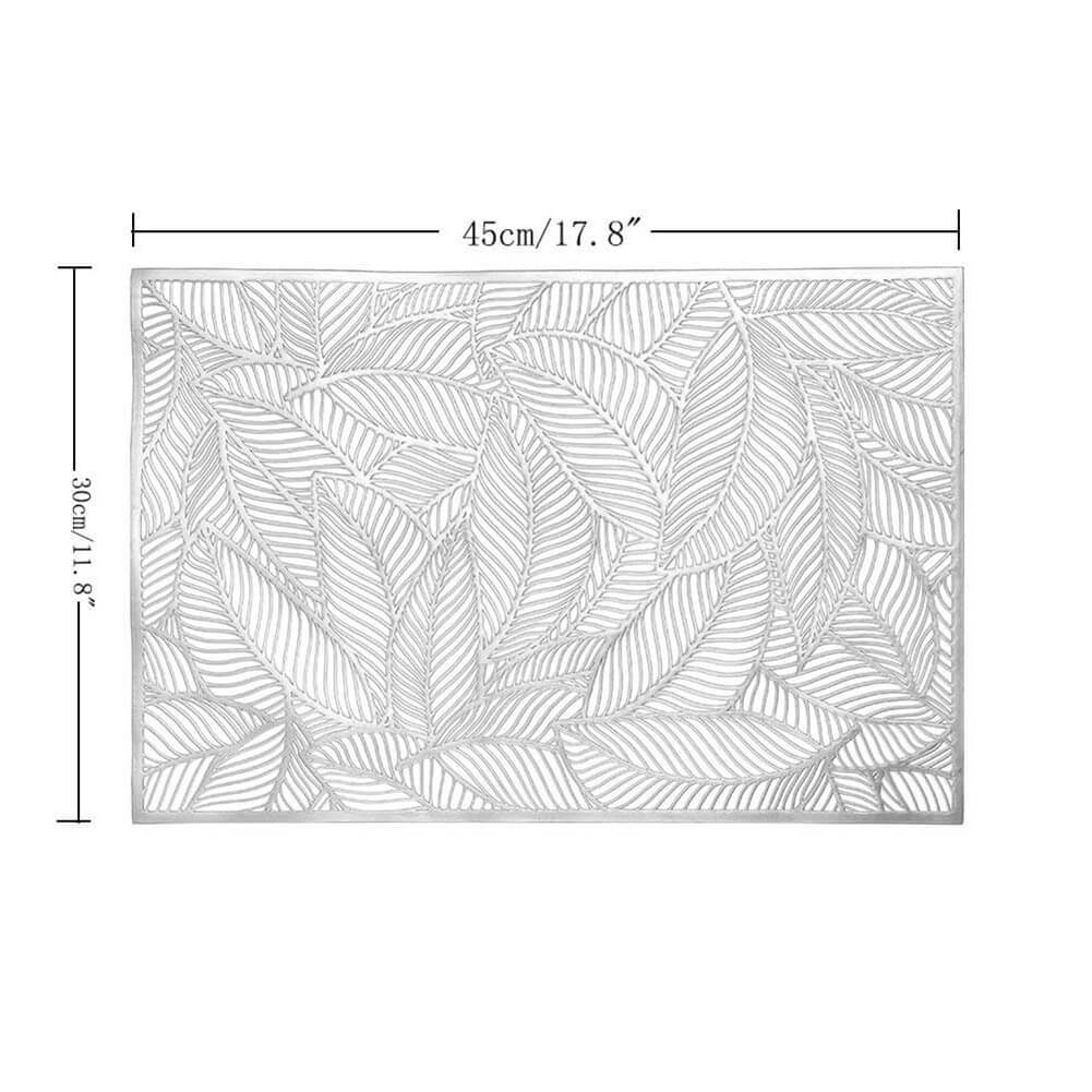 MANGATA Placemats and Coaster Sets, PVC Decorative Placemat Washable Hollow Table Mats Set for Kitchen Dining Table（Rectangle） - Image 5