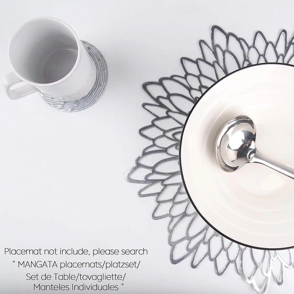 4PCS/Set Round Silver Coasters - Image 3