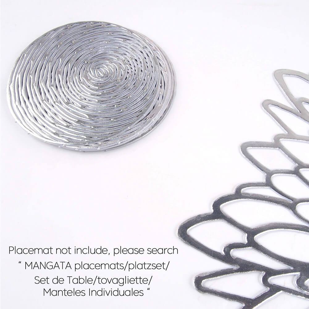 4PCS/Set Round Silver Coasters - Image 4
