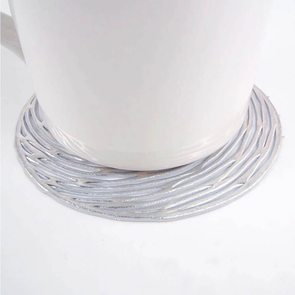 4PCS/Set Round Silver Coasters - Image 6