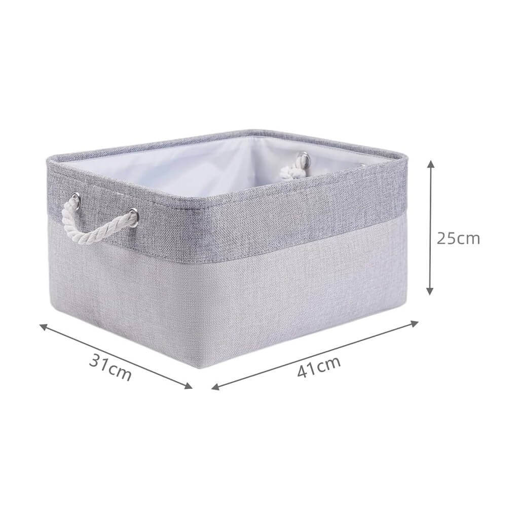 Mangata Storage Boxes- Set of 3 Canvas fabric Clothes Storage Basket for Bedroom Shelf Closet - Image 4
