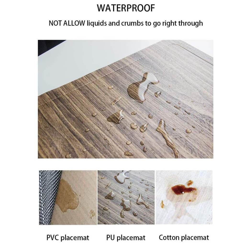 Mangata Table Mats, Washable Leather Placemats, Non-Slip Heat Resistant Table Place Mats for Dining Table (Set of 4) - Image 3
