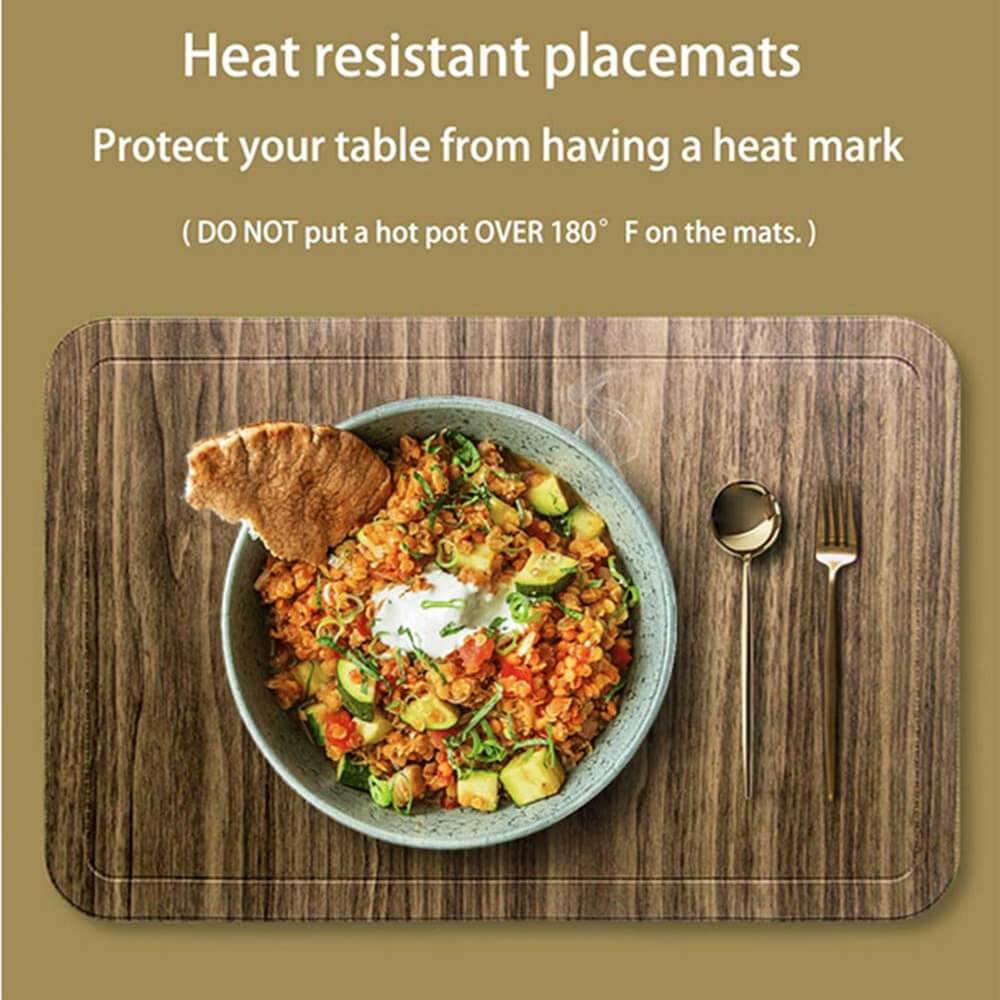 Mangata Table Mats, Washable Leather Placemats, Non-Slip Heat Resistant Table Place Mats for Dining Table (Set of 4) - Image 4