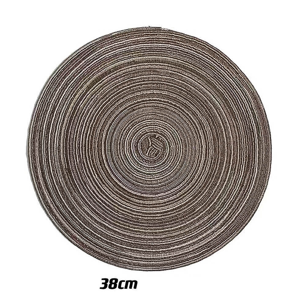 Natural Cotton Place Mat Set of 6 Washable Round Ramie Placemat For Decor Holiday Party - Image 12
