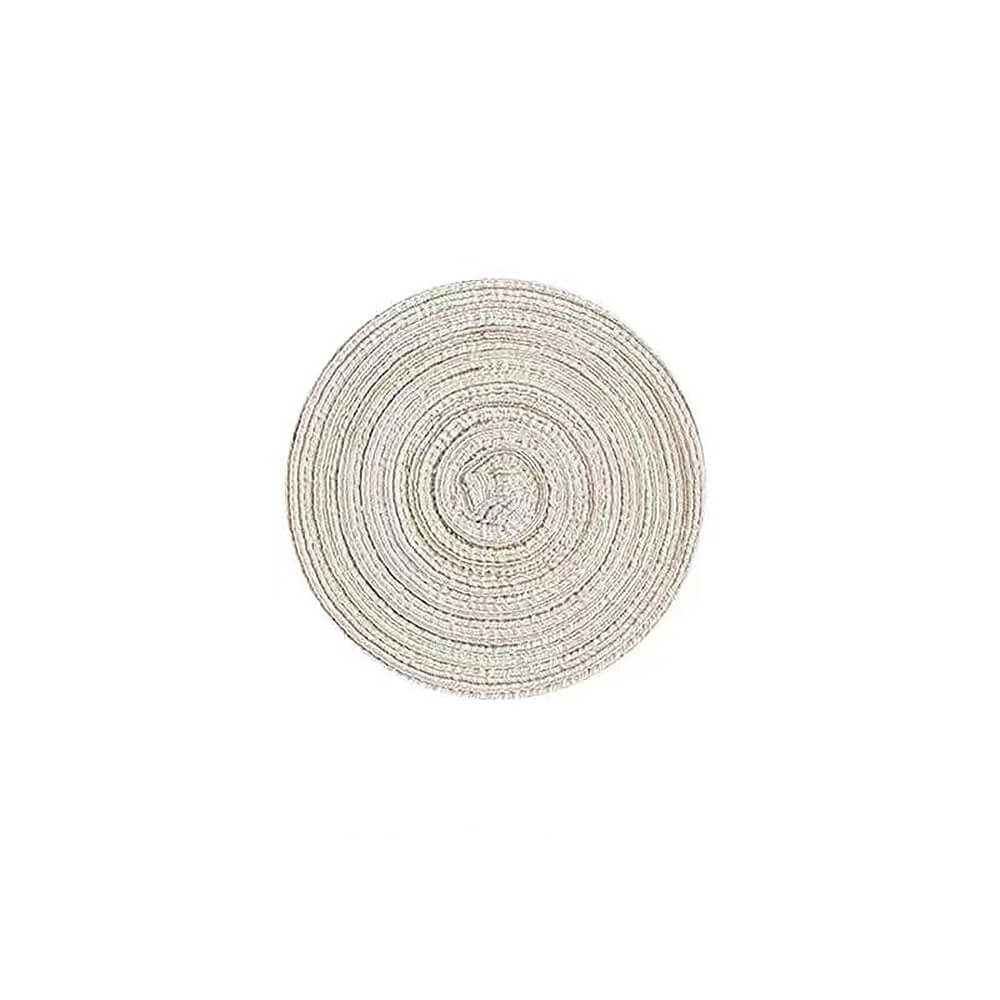 Natural Cotton Place Mat Set of 6 Washable Round Ramie Placemat For Decor Holiday Party - Image 15