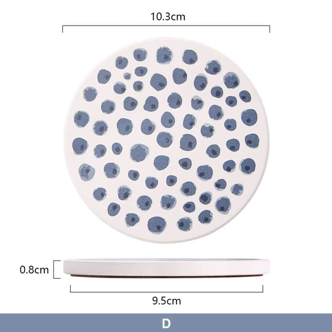 Non slip Absorbent Ceramic Coasters for Mugs, Cups Set of 6 - Image 10