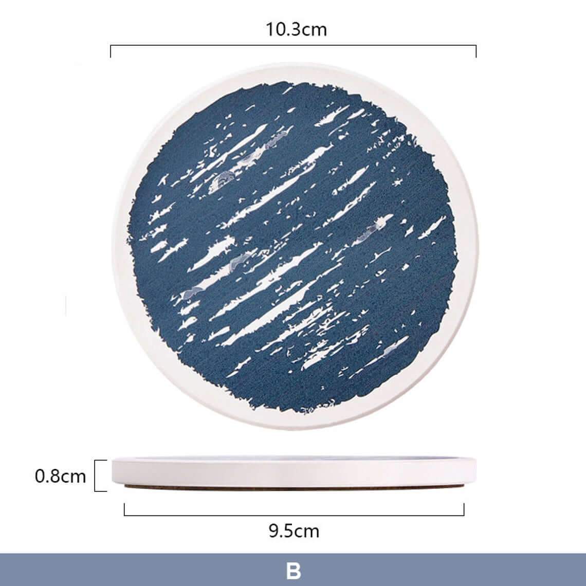 Non slip Absorbent Ceramic Coasters for Mugs, Cups Set of 6 - Image 5