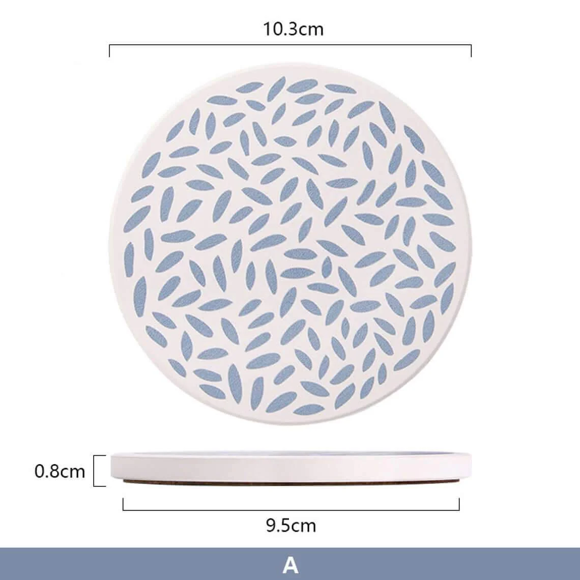 Non slip Absorbent Ceramic Coasters for Mugs, Cups Set of 6 - Image 8