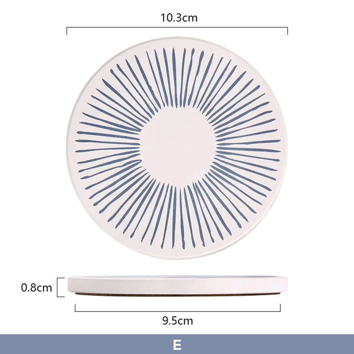 Non slip Absorbent Ceramic Coasters for Mugs, Cups Set of 6 - Image 9