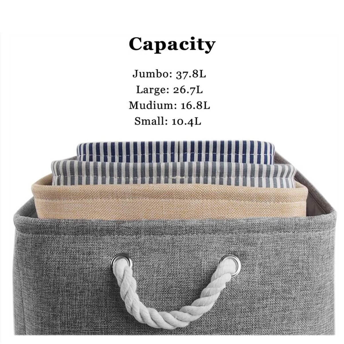 Medium Open Storage Baskets 3 Pack - 36 x 26 x 18CM - Image 4